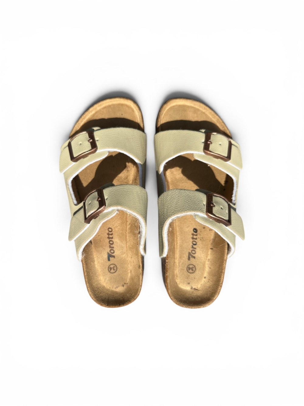 Torotto Kids Cork Footbed Double Buckle Sandals Size 34
